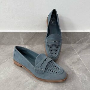 NWOT Women’s Vince Camuto Caylas Woven Leather Suede Slip On Penny Loafers 11